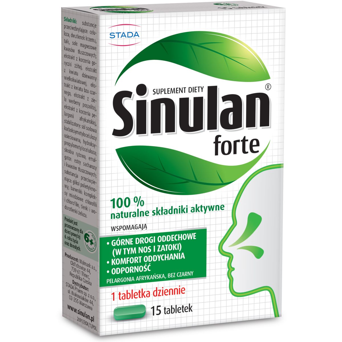 Sinulan Forte suplementy diety, 15 tabl./1 opak.