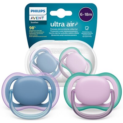 Smoczek PHILIPS Avent Ultra Air SCF085/34 6-18 m Wielokolorowy (2 sztuki)