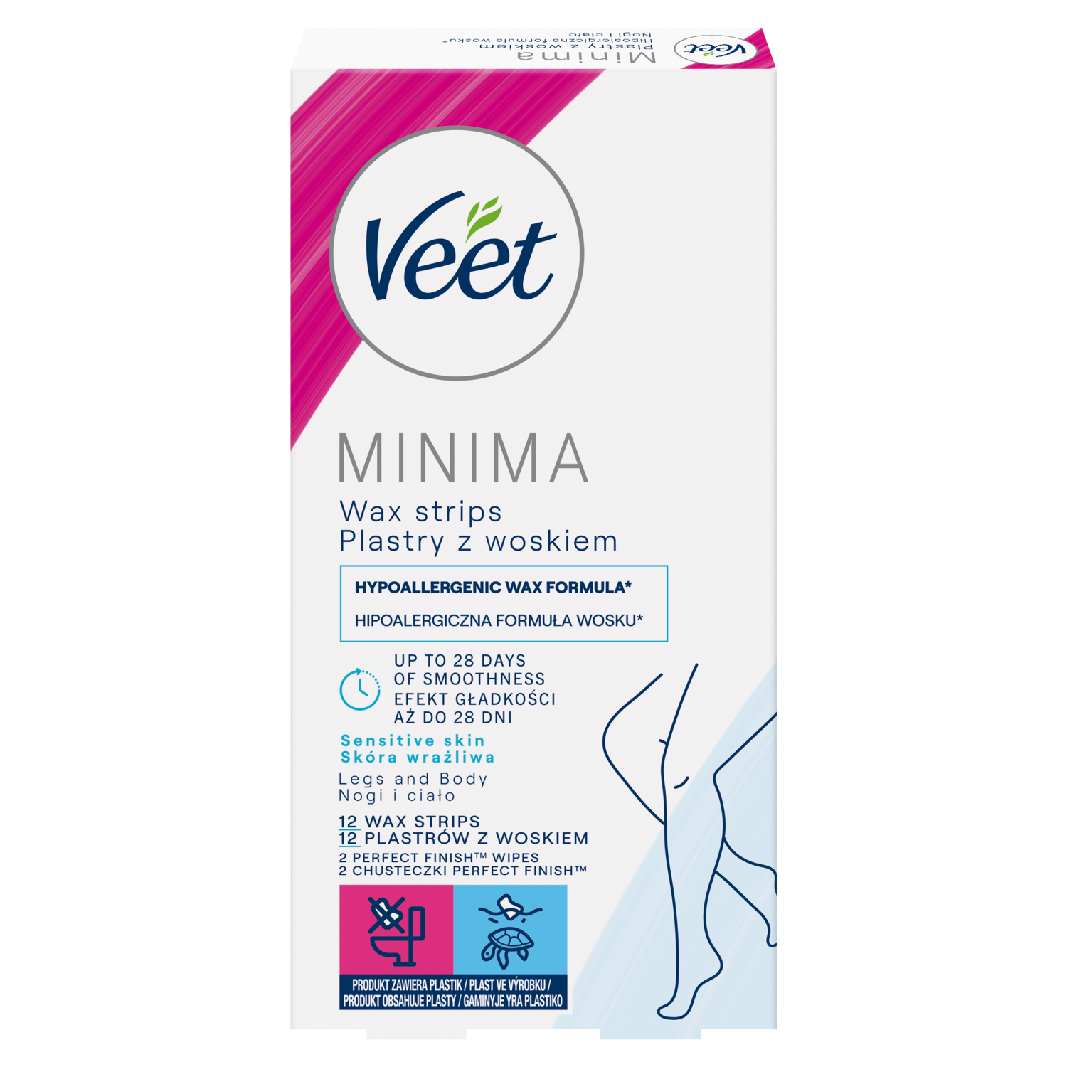 Veet plastry do depilacji, 12 szt. + wosk do skóry wrażliwej, 1 opak.