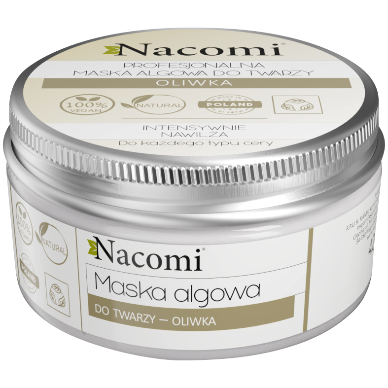 Nacomi Maska Algowa intensywnie nawilżająca maska algowa do twarzy oliwkowa, 40 g
