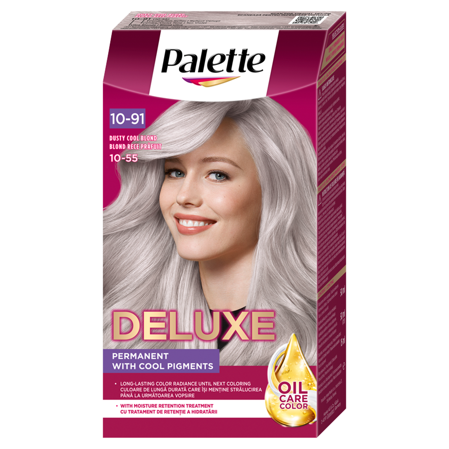 Palette Deluxe Oil-Care Color farba do włosów 10-55 (240) chłodny blond, 1 opak.