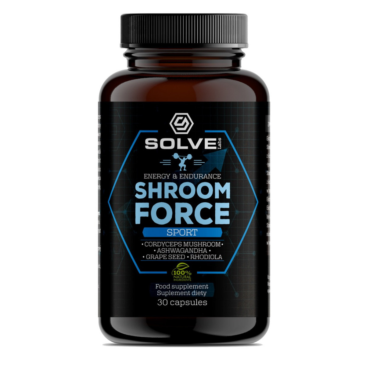 Solve Labs Shroom Force – Cordyceps Sinensis ATP pre-workout suplement diety, 30 kaps./1 opak.