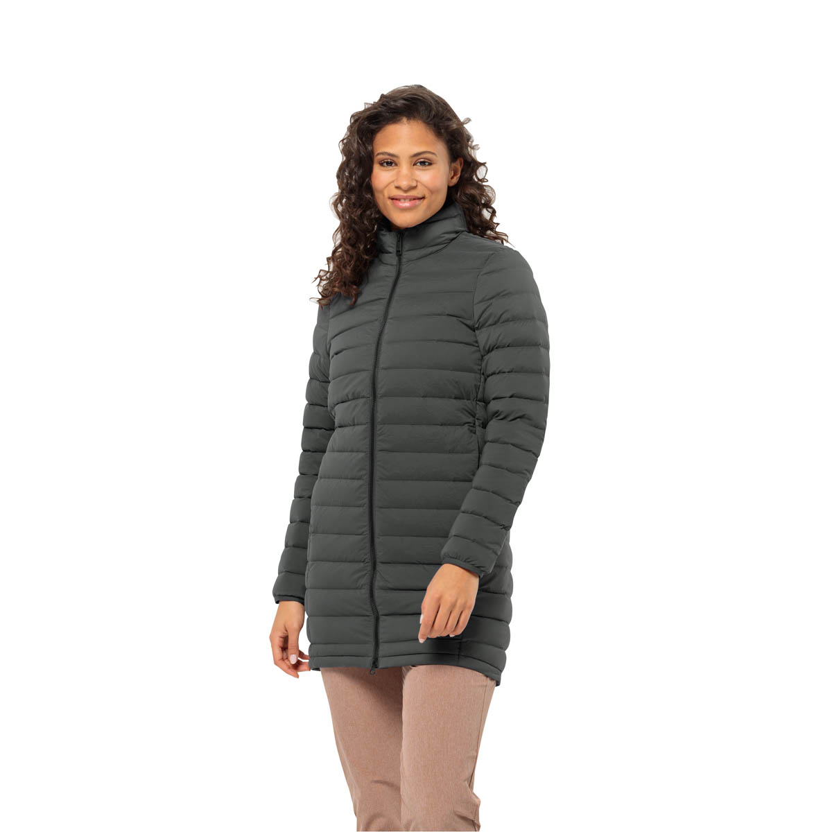 Damski płaszcz puchowy Jack Wolfskin ARCADEN COAT W slate green - L