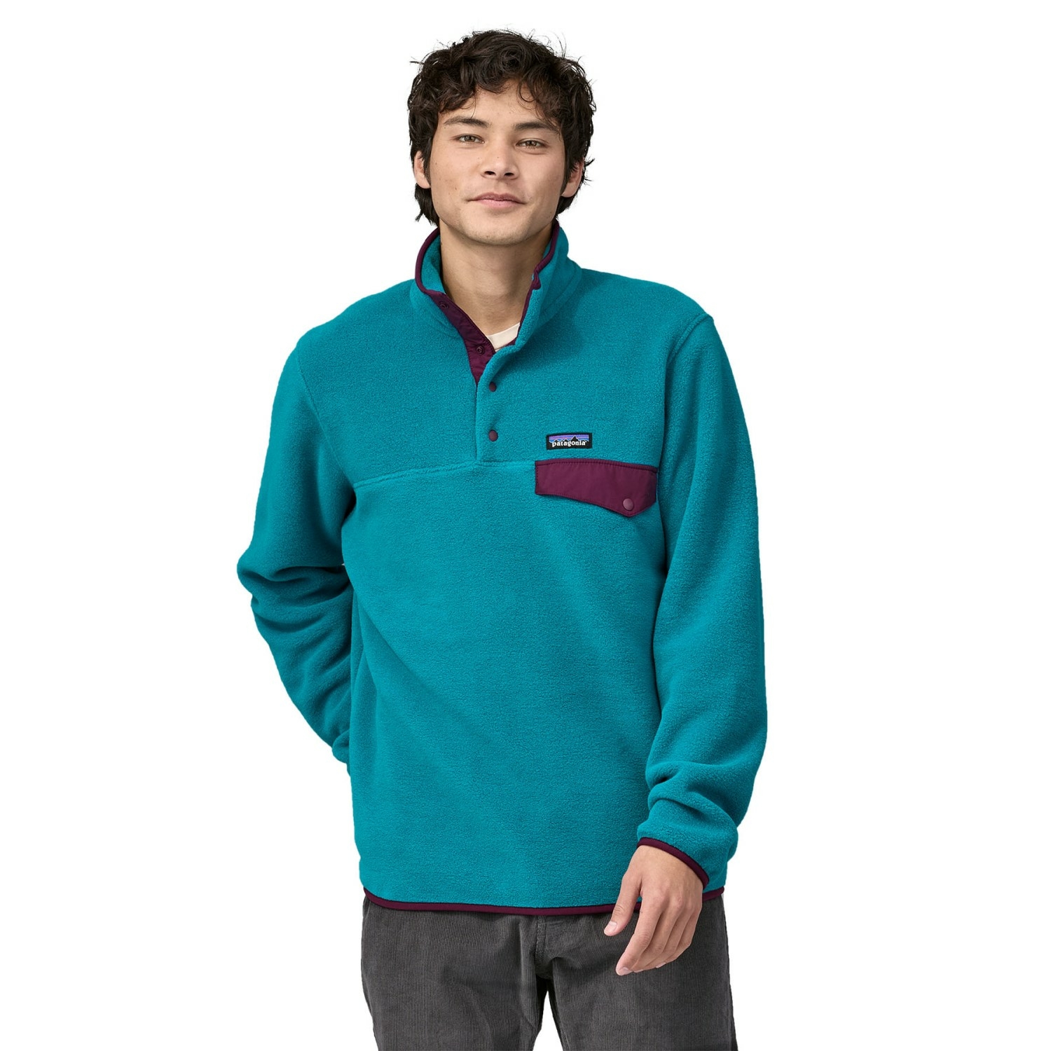 Męska bluza polarowa Patagonia Lightweight Synchilla® Snap-T® Pullover belay blue - L