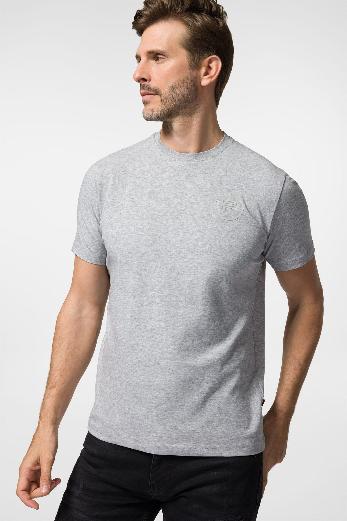 Próchnik - T-shirt Szary z Nadrukiem Bawełniany PM4