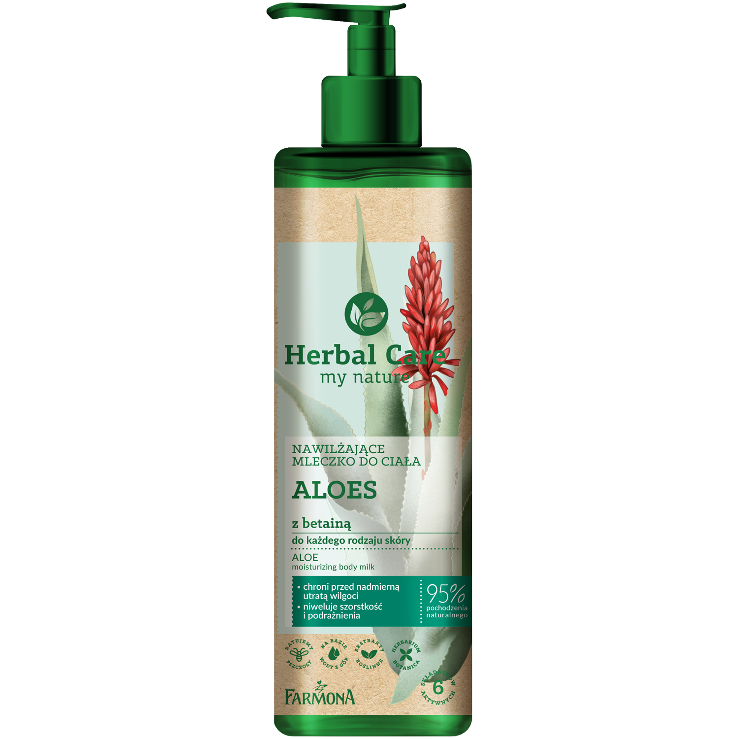 Herbal Care Aloes  mleczko do ciała, 400 ml