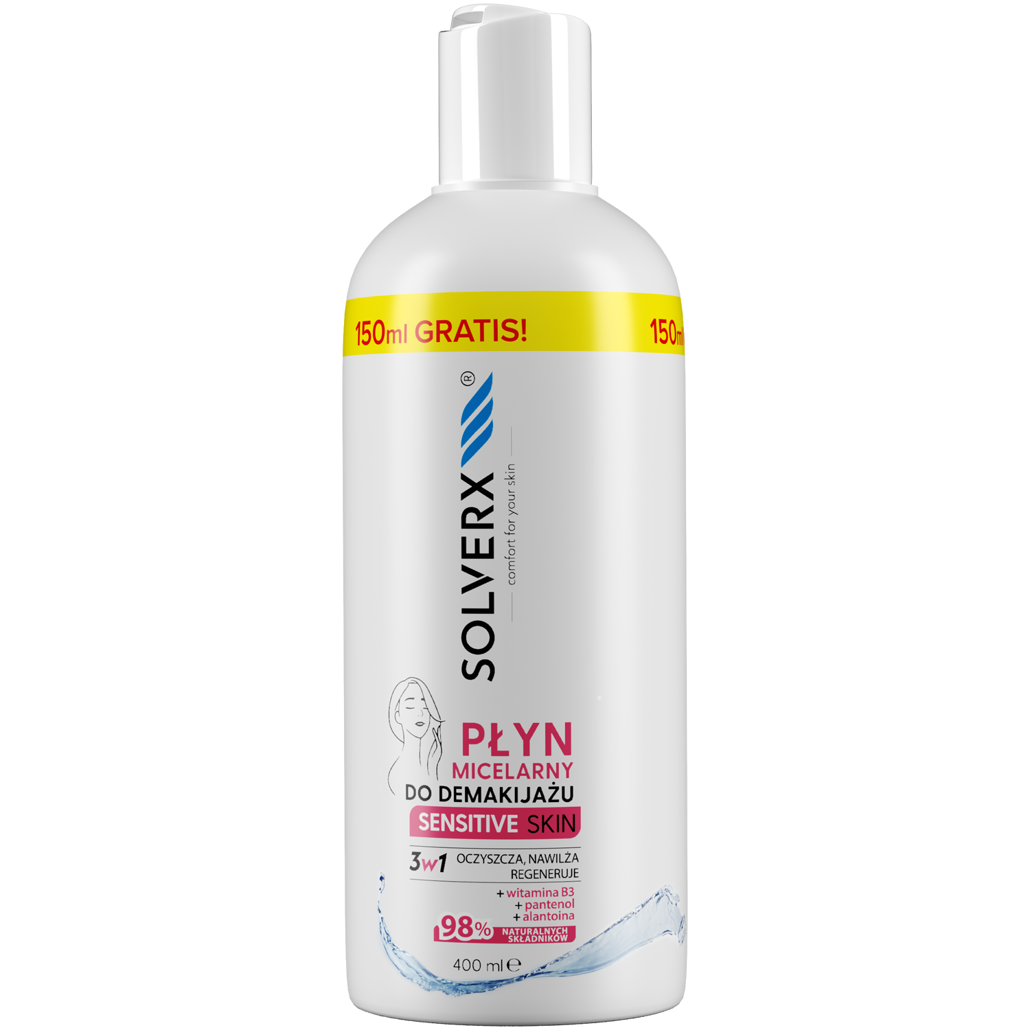 Solverx Sensitive Skin płyn micelarny do twarzy, 400 ml