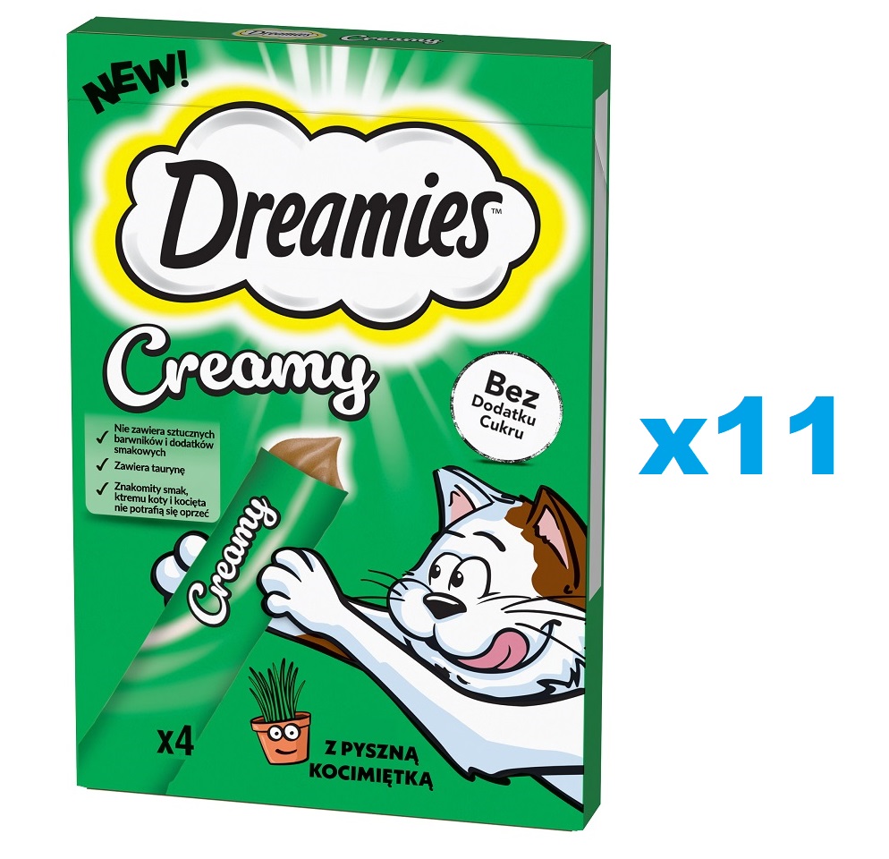 DREAMIES Creamy karma uzupełniająca z pyszną kocimiętką dla kota 44x10 g