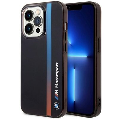 Etui BMW Tricolor Stripe do Apple iPhone 14 Pro Max Czarny