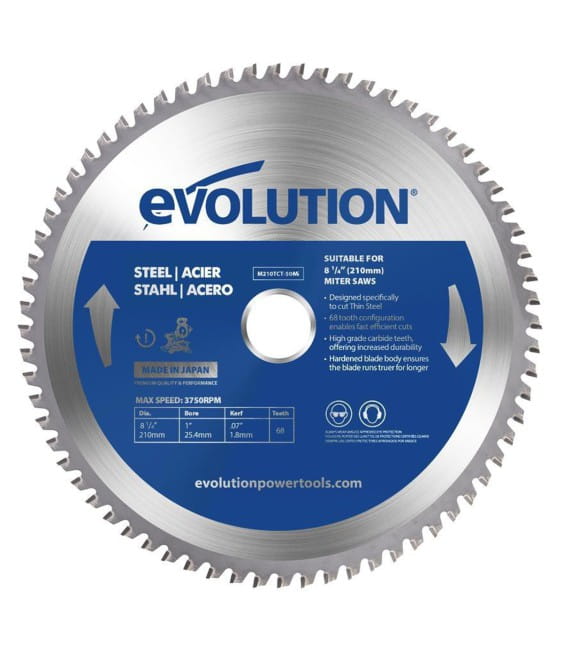 Piła widiowa TCT do cięcia stali 210 mm / 50z do pił ukośnych EVOLUTION