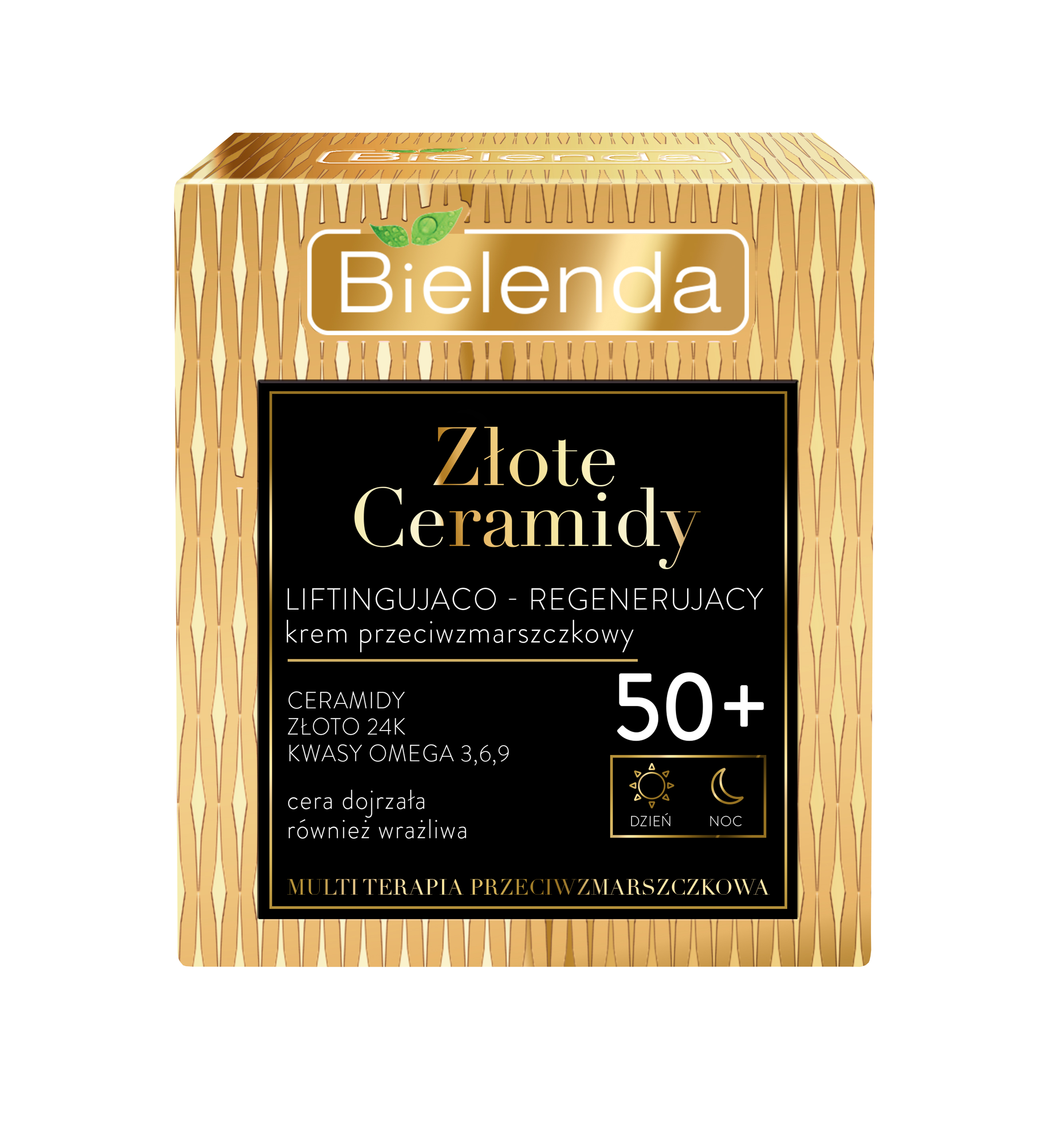Bielenda Złote Ceramidy 50+ krem do twarzy na dzień i noc liftingująco-regenerujący, 50 ml