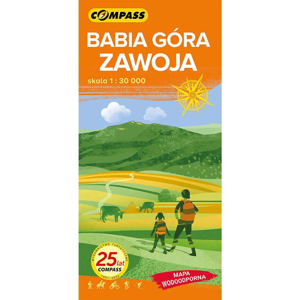 Mapa turystyczna Compass Babia Góra, Zawoja 1:30 000 laminowana - ONE SIZE