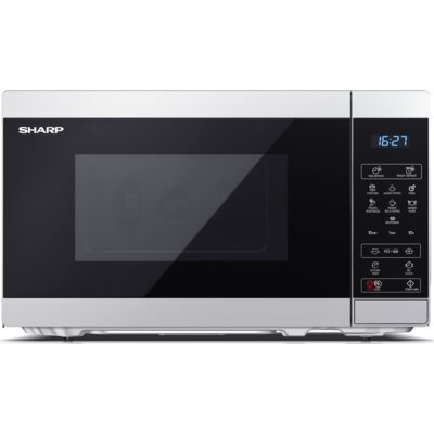 Kuchenka mikrofalowa SHARP YC-MS02E-S 800W średnica 25.5 cm pojemność 20L Time Defrost Weight Defrost Srebrny