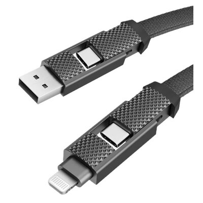 Kabel USB-A/USB-C - USB-C/Lightning ENERGEA Bazic GoCharge Alucable 60W 1m Czarny