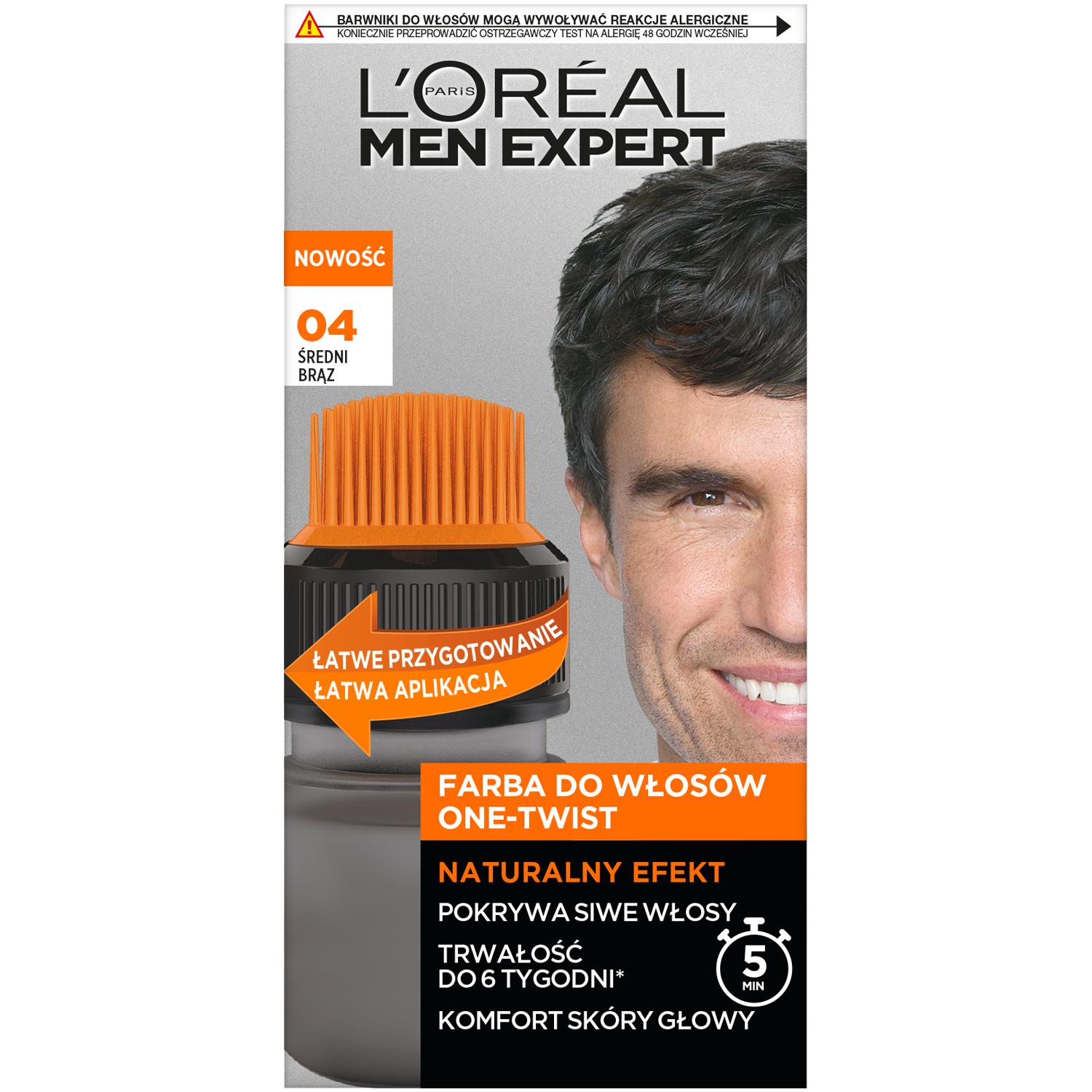 L&#039;oreal Paris Men Expert Farba Do Włosów Dla Mężczyzn 04 średni Brąz