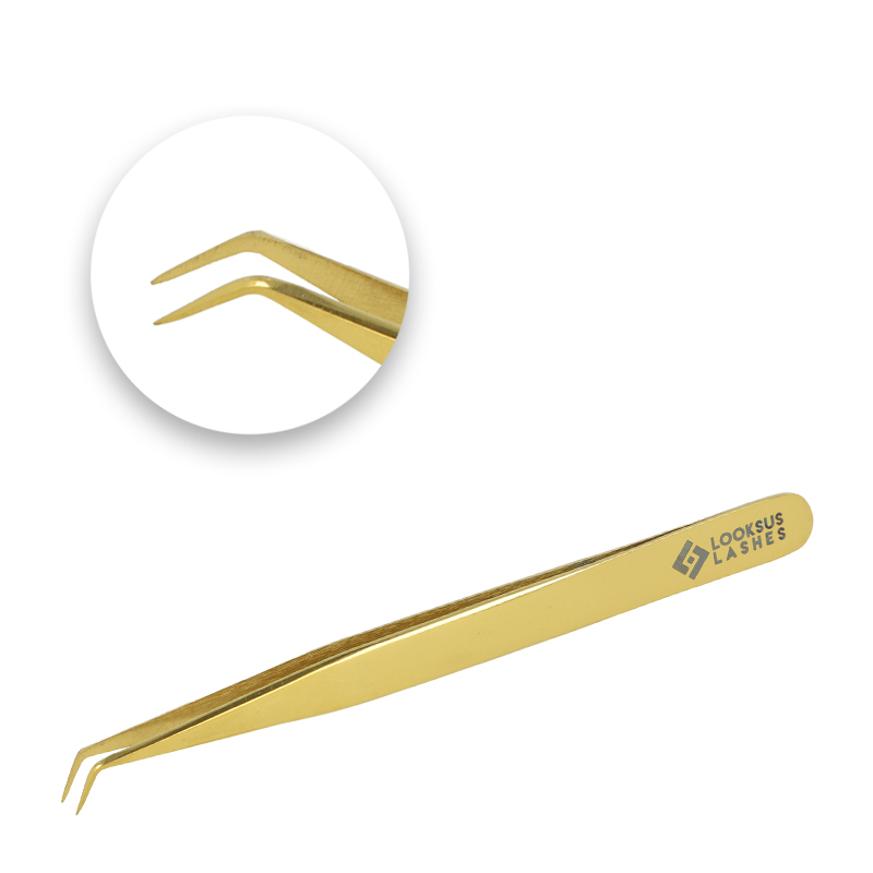Looksus Lashes Gold Premium pęseta do przedłużania rzęs 6, 1 opak.
