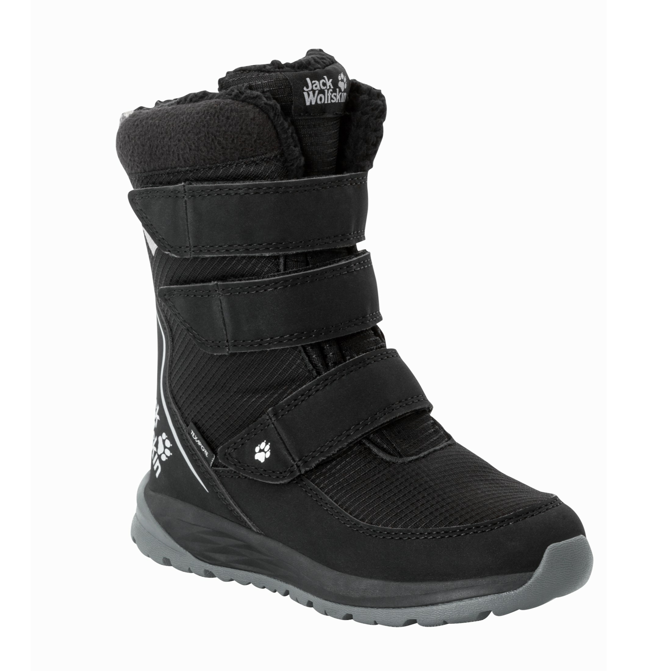Buty zimowe dla dzieci Jack Wolfskin POLAR BOOT TEXAPORE HIGH VC K black / grey - 34