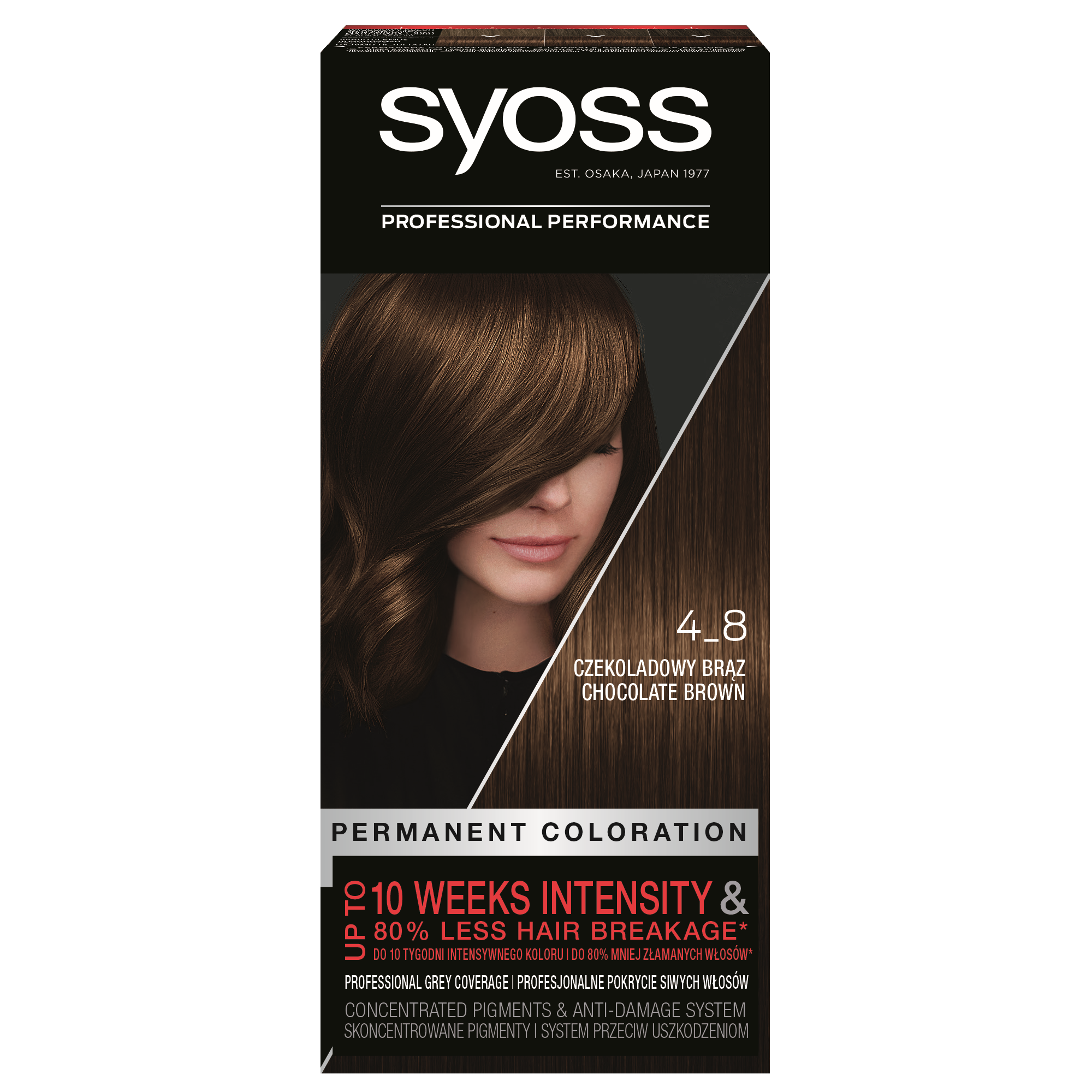 Syoss Permanent Coloration farba do włosów trwale koloryzująca 4-8 Czekoladowy Brąz, 1 szt.