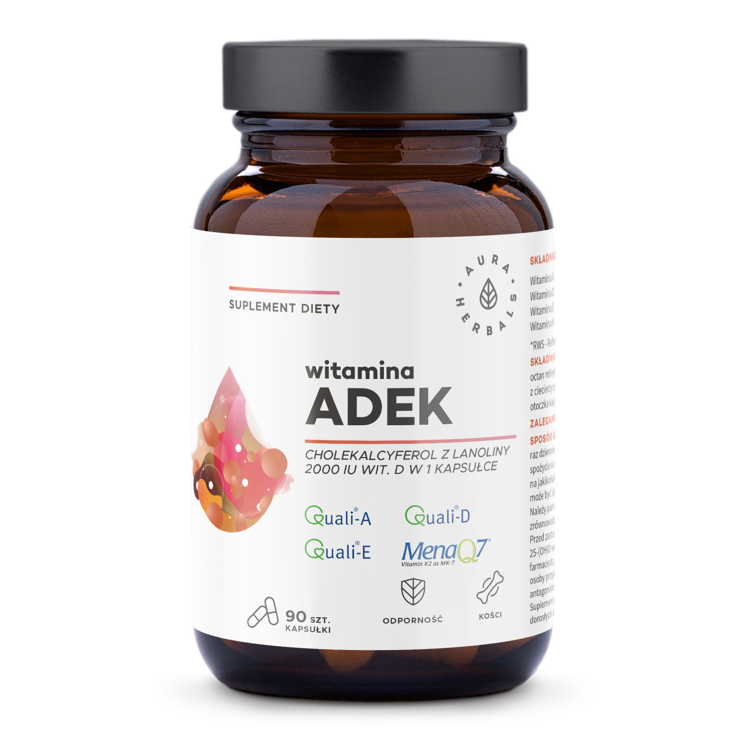 Aura Herbals suplement diety witamina ADEK, 90 kaps./1 opak.