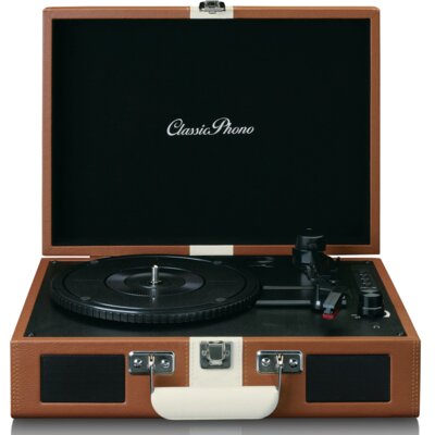 Gramofon LENCO TT-120 Brązowy, Manualny, Napęd paskowy, Wbudowane głośniki, Prędkość odtw. 33 1/3,45,78 obr./min