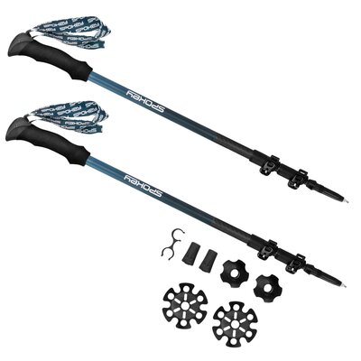 Kijki trekkingowe SPOKEY Carbon (105 - 135 cm) Czarno-niebieski