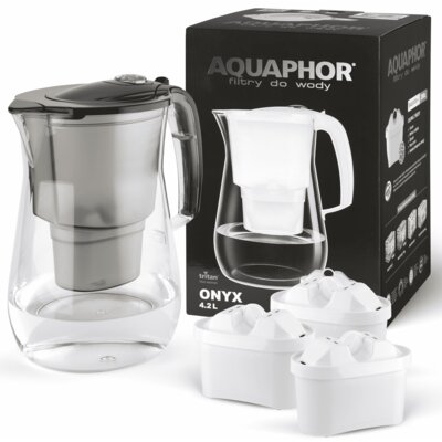 Dzbanek filtrujący AQUAPHOR Onyx Czarny + 3 wkłady B25 Maxfor Mg