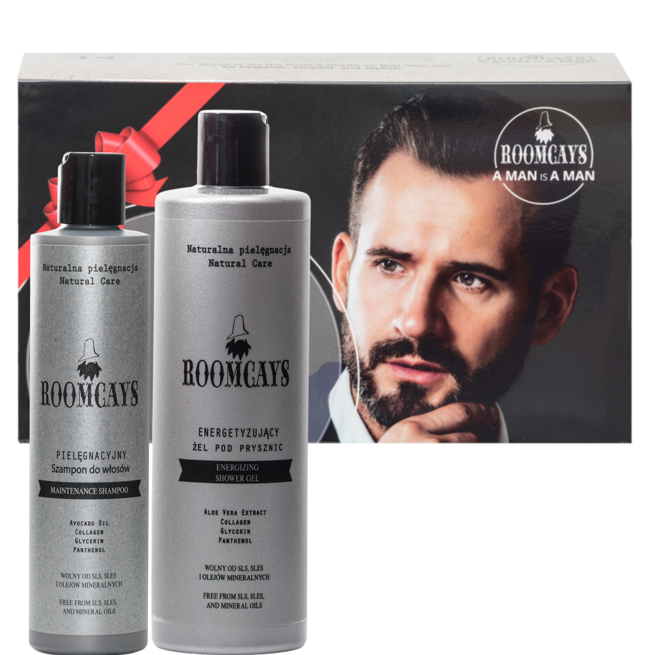 Roomcays zestaw kosmetyków męskich: szampon do włosów, 250 ml + żel pod prysznic, 400 ml