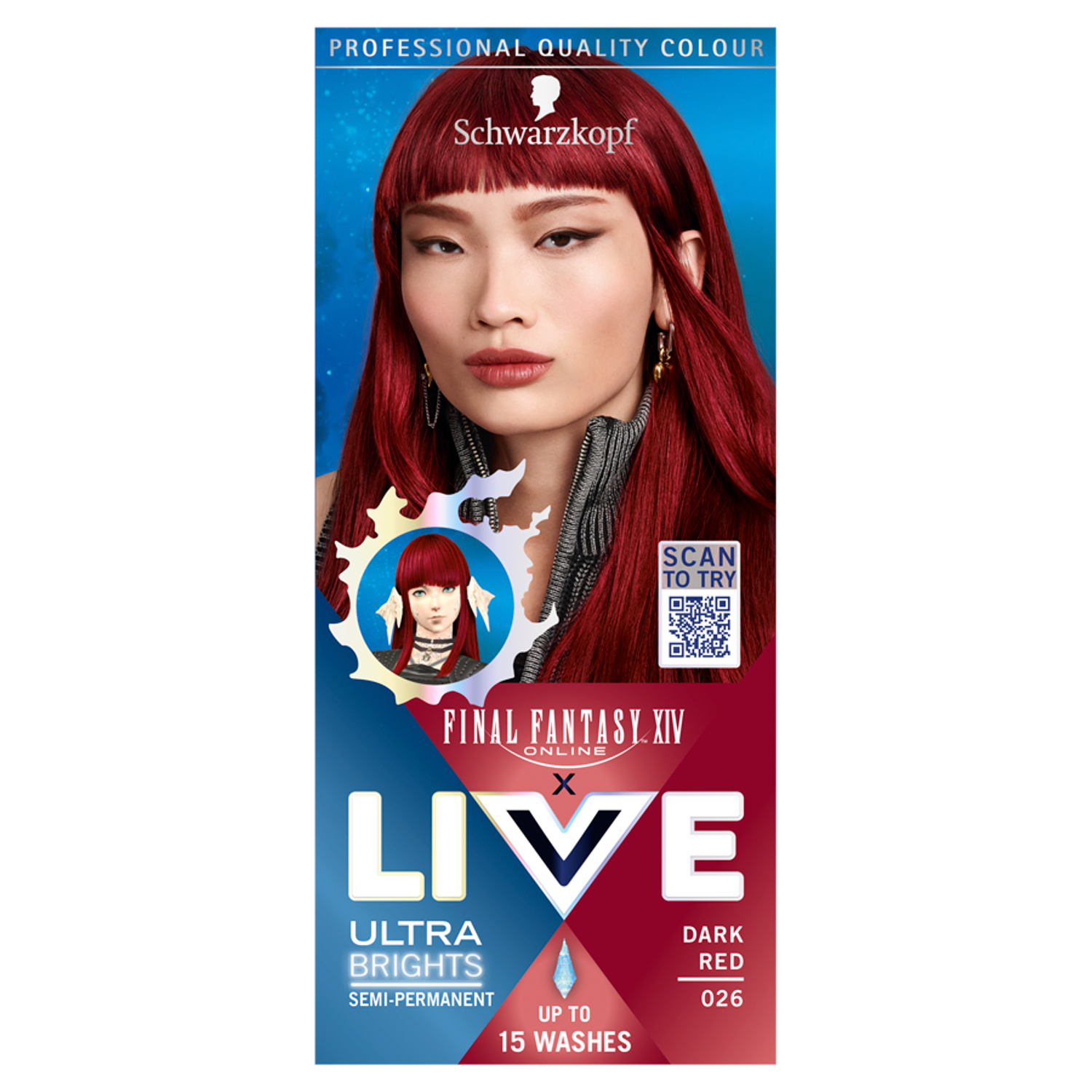 Live Ultra Brights Final Fantasy XIV farba do włosów dark red, 1 opak.