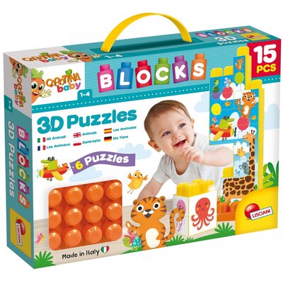 Klocki plastikowe LISCIANI Carotina Baby z obrazkami Zwierzęta 304-79926