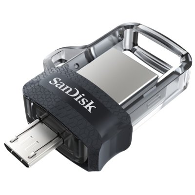Pendrive SANDISK Ultra Dual Drive 64GB, Micro USB / USB 3.2 Gen. 1 (USB 3.0), Odczyt 130 Mb/s Szary