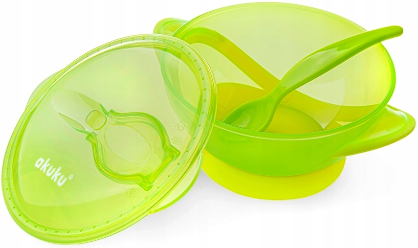 Akuku zamykana miseczka z przyssawką + łyżeczka