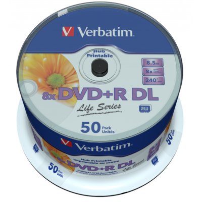 Płyta VERBATIM Double Layer Print Spindle DVD+R, 8.5 GB, 8x (50 szt.)