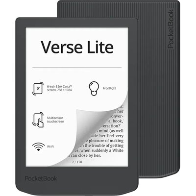 Czytnik e-booków POCKETBOOK Verse Lite 619 6", Podświetlany ekran, Wi-Fi, Bez reklam Szary