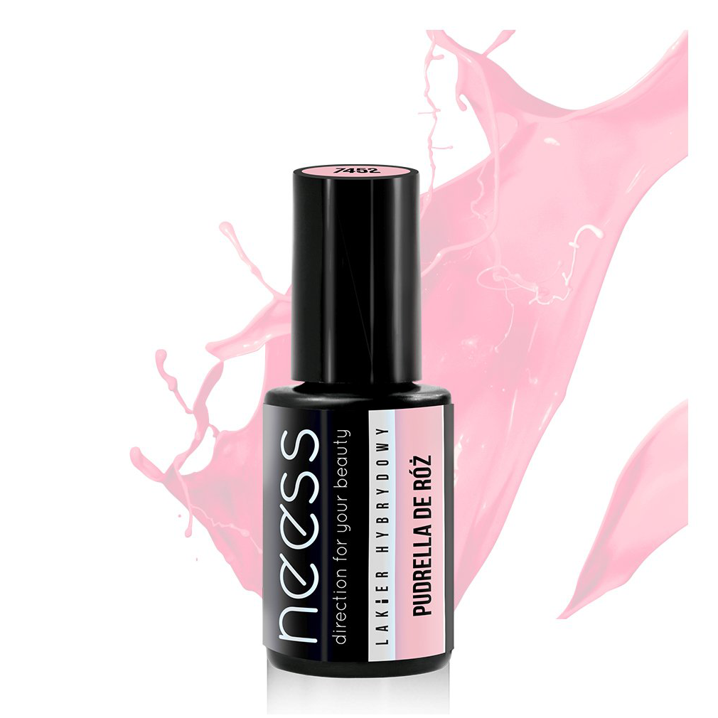 Neess kauczukowy lakier hybrydowy do paznokci pudrella de róż, 4 ml