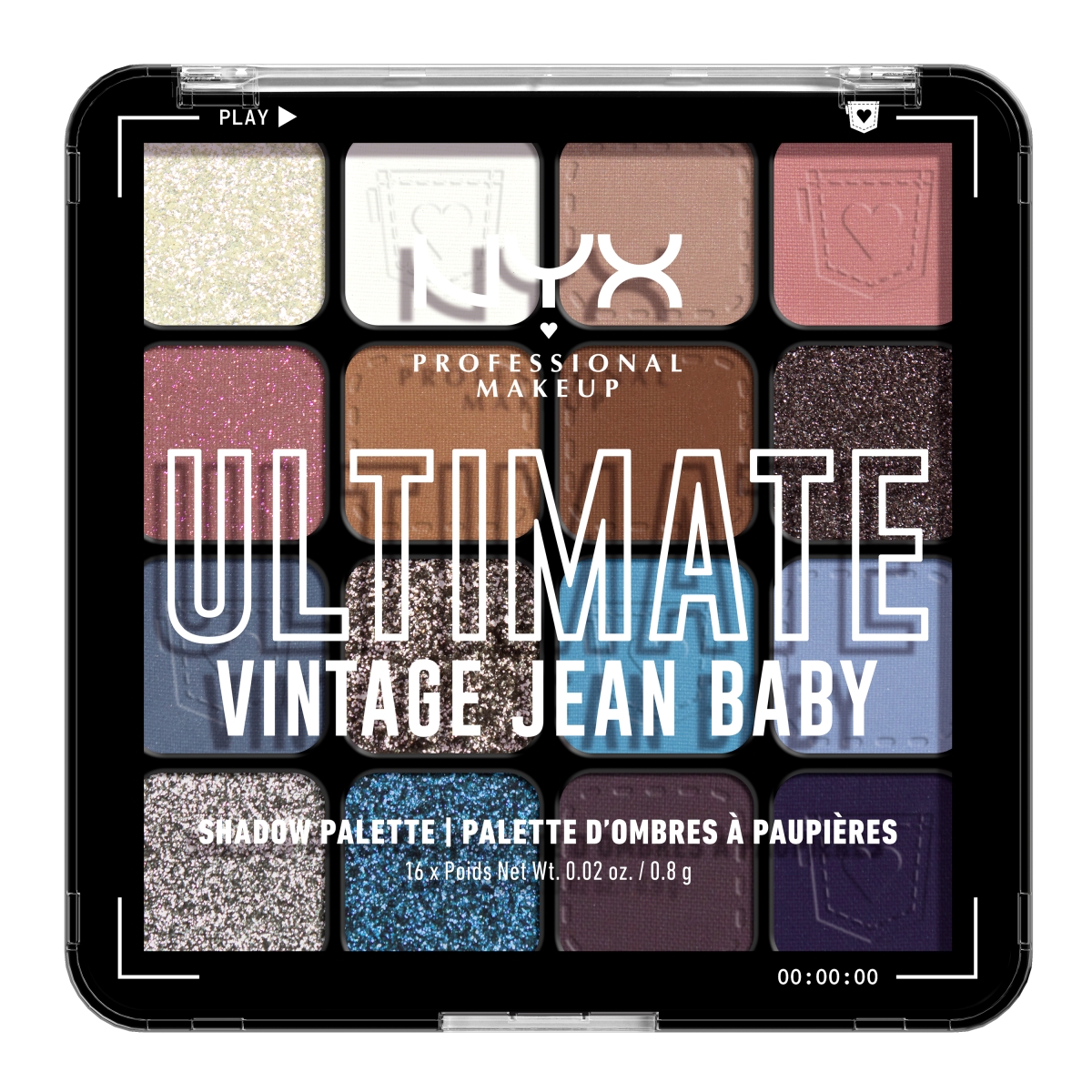 NYX Professional Makeup Ultimate Shadow Palette paleta cieni do powiek vintage jean baby, 12,8 g