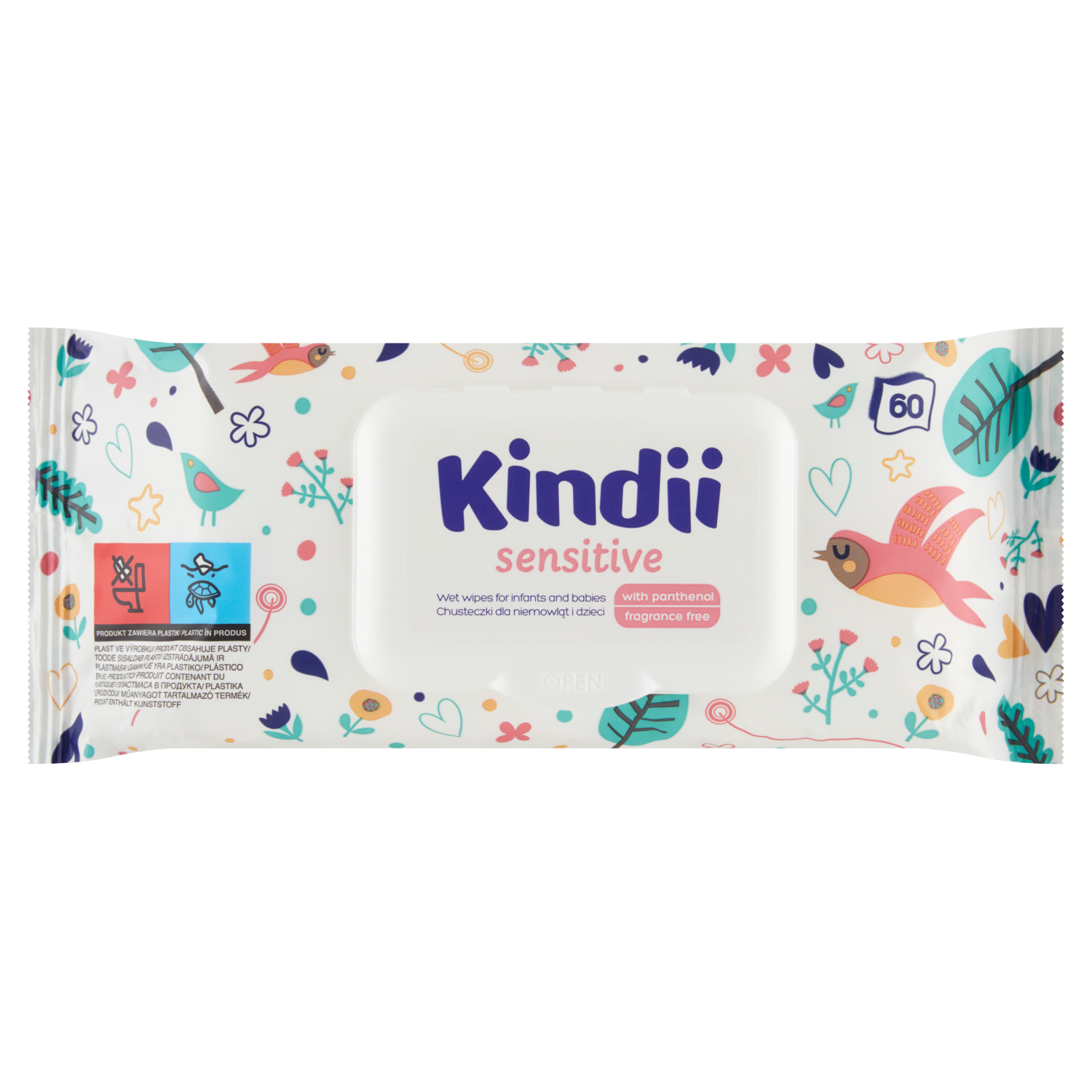 Kindii Sensitive chusteczki dla dzieci i niemowląt, 60 szt./1 opak.