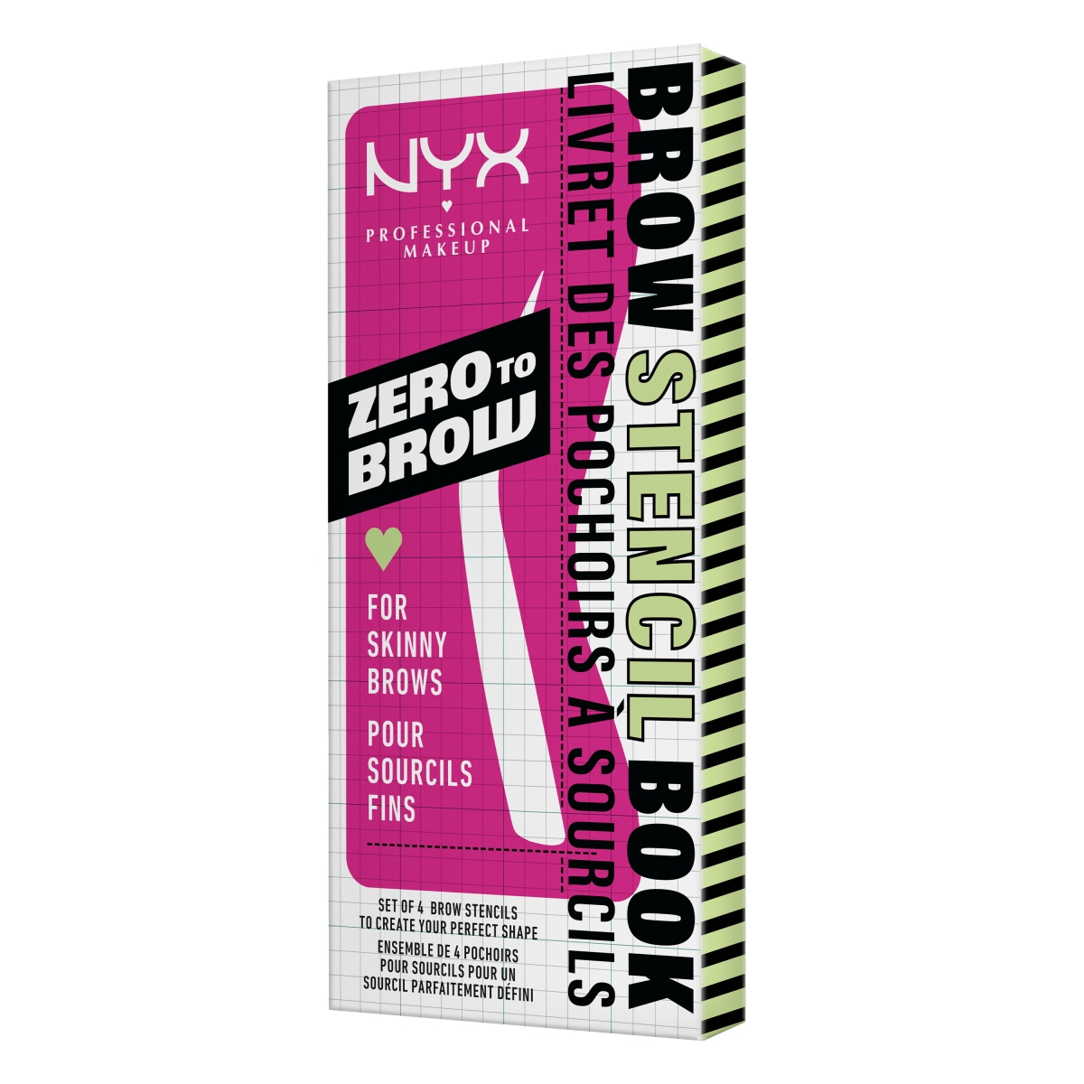 NYX Professional Makeup Zero To Brow szablony do brwi thin, 4 szt./1 opak.