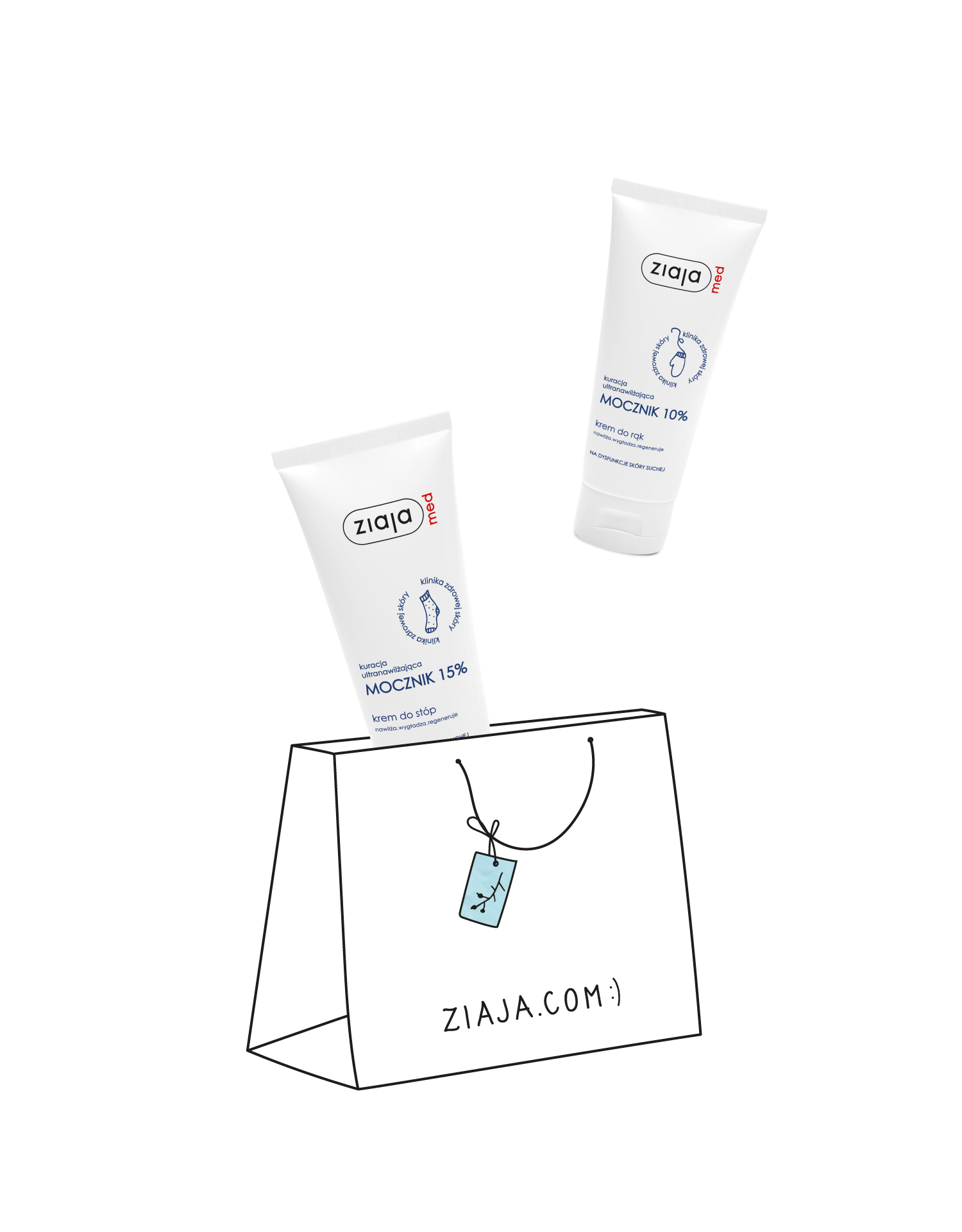 duet kuracja ultranawilżająca mocznik 10% krem do rąk + kuracja ultranawilżająca mocznik 15% krem do stóp  Ziaja