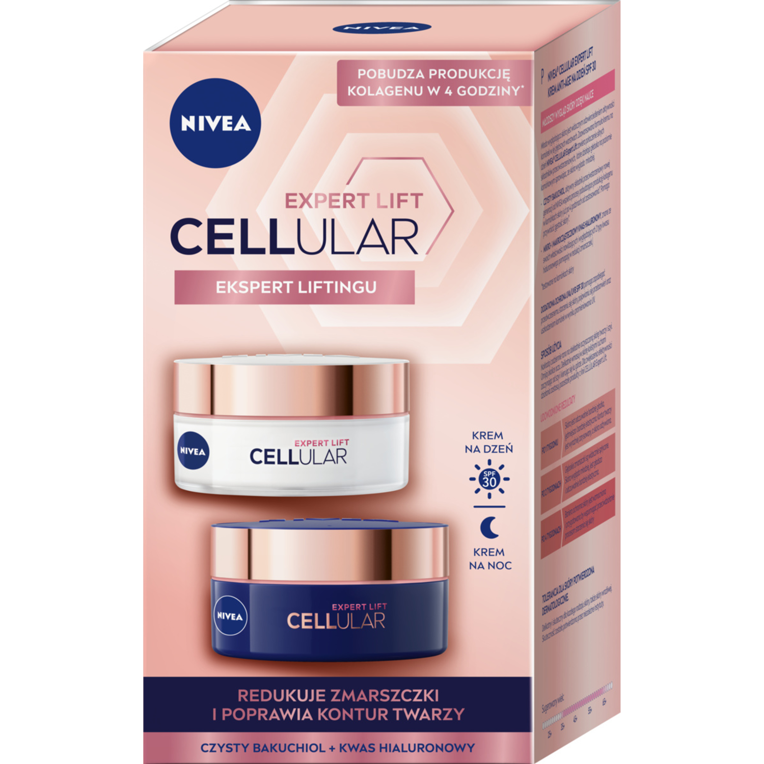 Nivea Cellular Expert Lift zestaw: krem na dzień SPF 30, 50 ml + krem na noc, 50 ml