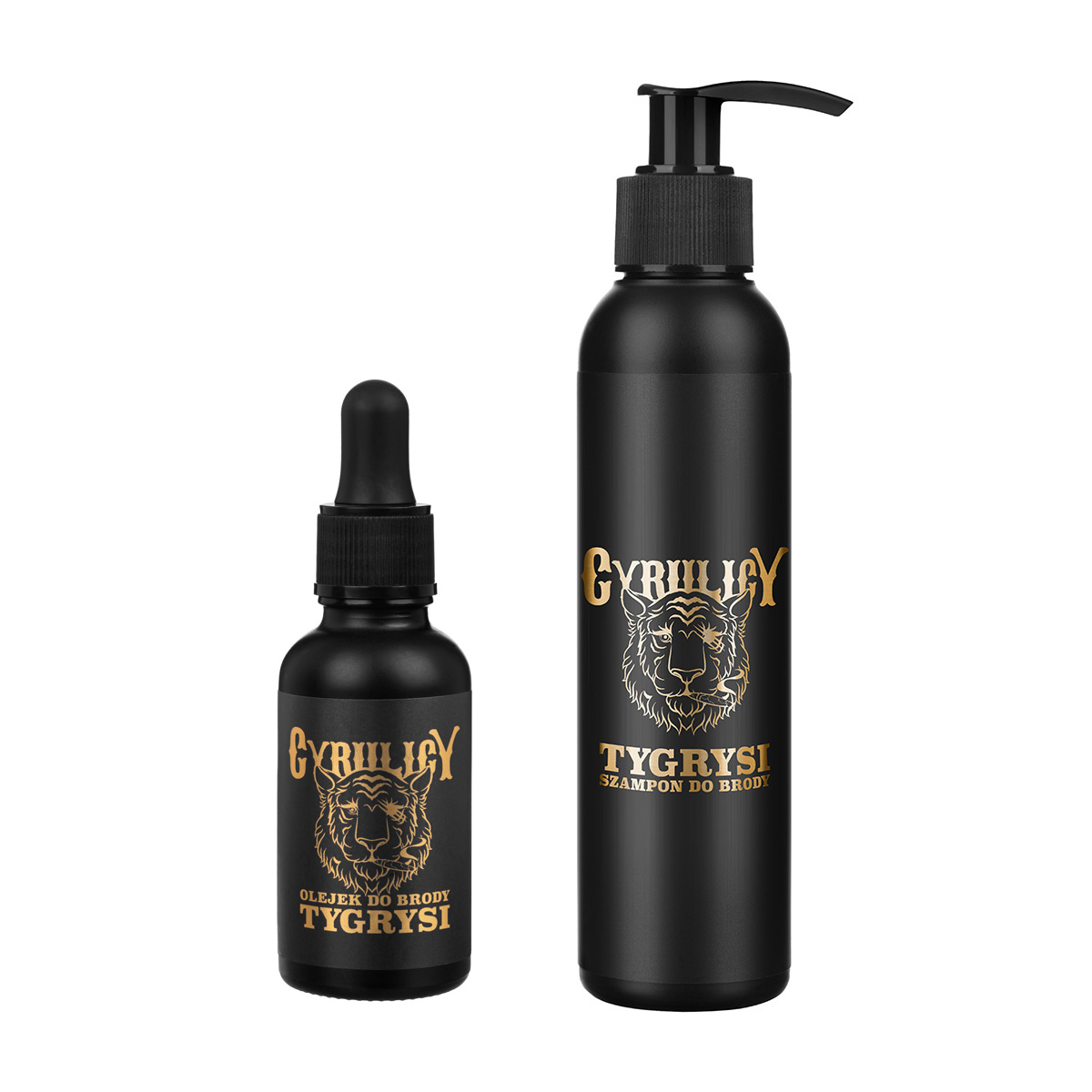 Cyrulicy zestaw do kosmetyków do brody: olejek do brody Tygrysi, 30 ml + szampon do brody Tygrysi, 150 ml