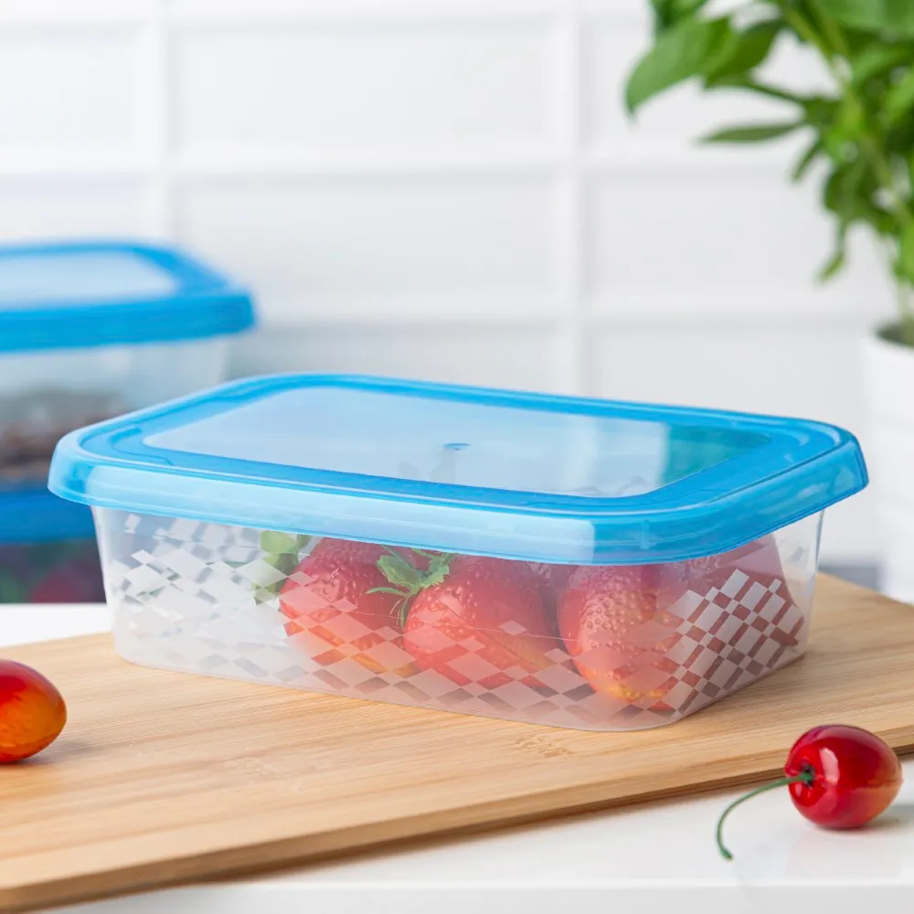 Pojemnik na żywność z pokrywą BranQ Blue Box prostokątny 1 l niebieski