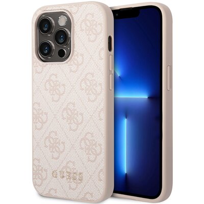 Etui GUESS Metal Gold Logo do Apple iPhone 14 Pro Różowy