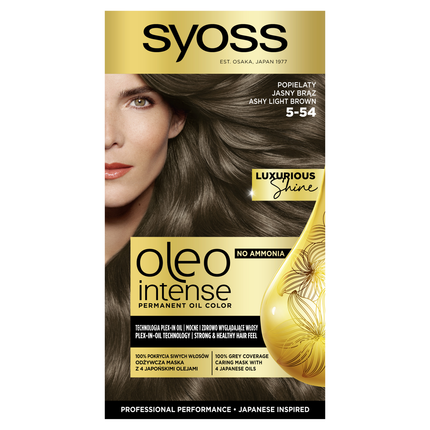 Syoss Oleo Intense farba do włosów bez amoniaku 5-54 popielaty jasny brąz, 1 opak.