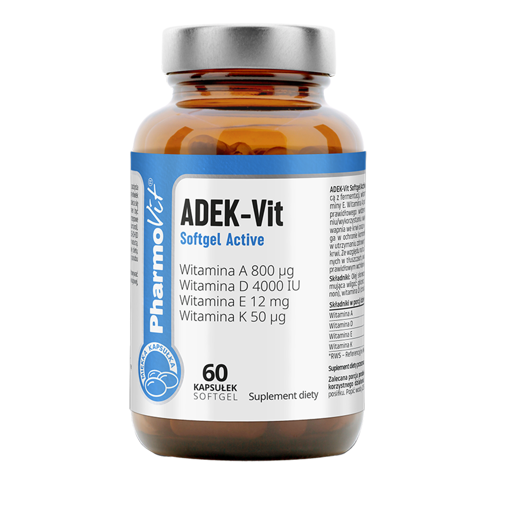 Pharmovit Clean label suplement diety ADEK-Vit Softgel Active, 60 kaps./1 opak.