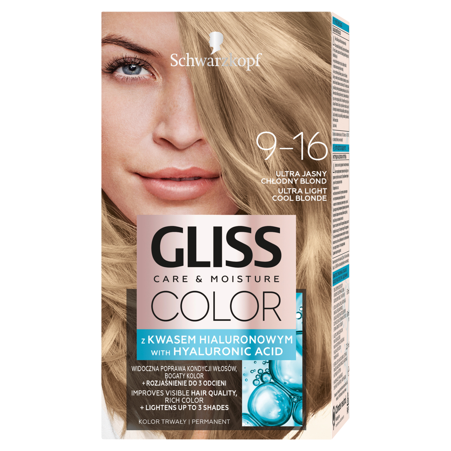 Gliss Color farba do włosów 9-16 ultra jasny chłodny blond, 1 opak.