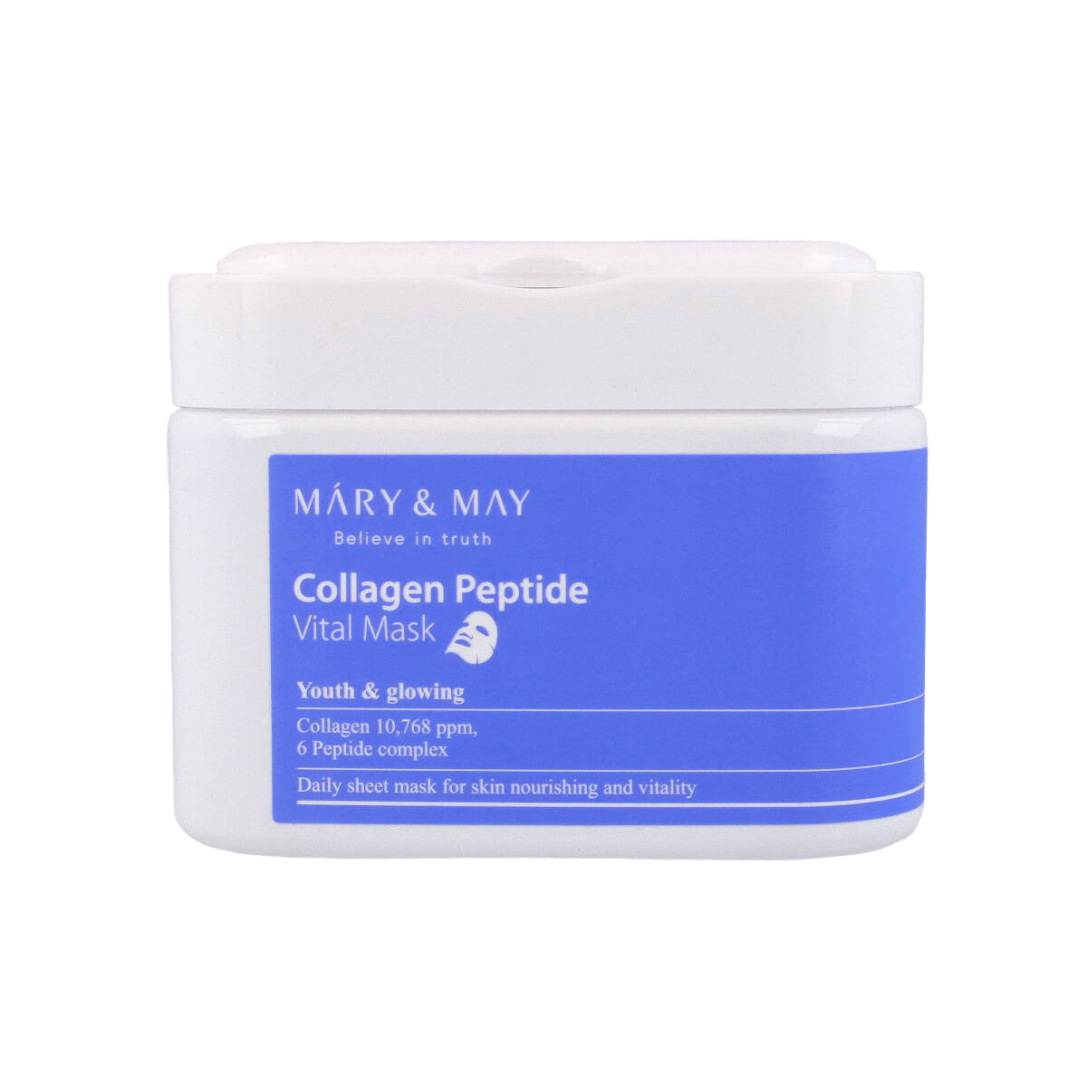 Mary & May Collagen Peptide zestaw masek o działaniu ujędniającym i regenerujacym, 30 szt./1 opak.