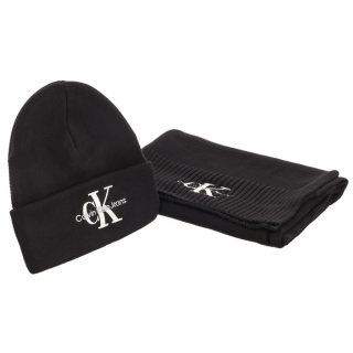 Zestaw prezentowy czapka i szalik Calvin Klein Gifting Mono Beanie/Scarf Black K50K511199 BDS