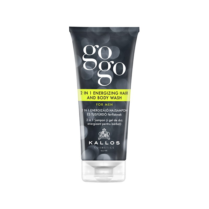 Kallos Go Go energetyzujący płyn do mycia włosów i ciała 2w1 dla mężczyzn, 200 ml
