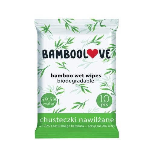 Bamboolove Pocket Wipes bambusowe chusteczki nawilżane, 10 szt.