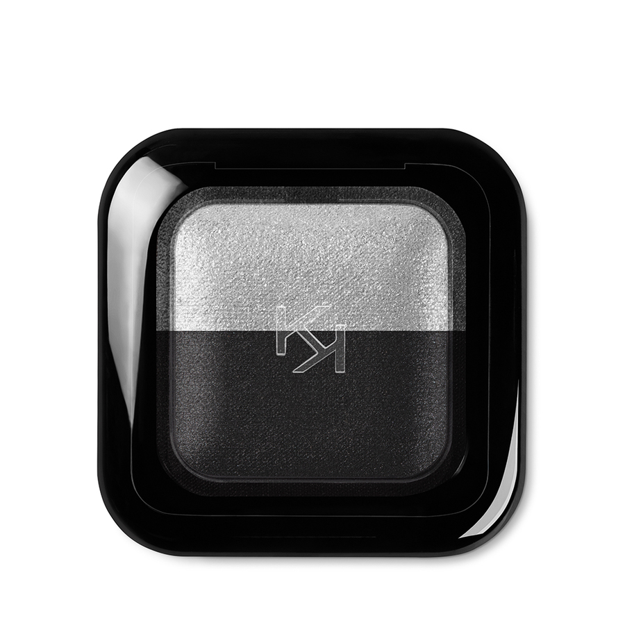 Kiko Milano Bright Duo wypiekany cień do powiek 24 Pearly Silver - Matte Black, 2,5 g